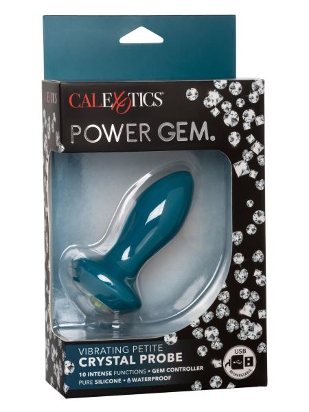 Vibrating Petite Crystal Probe Blue - 2
