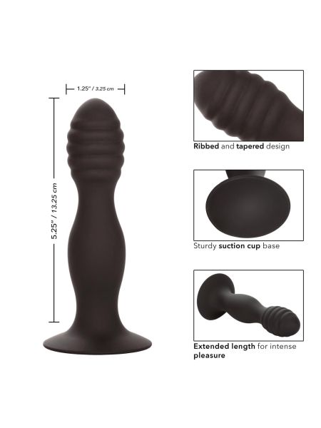 Ribbed Anal Stud Black - 3
