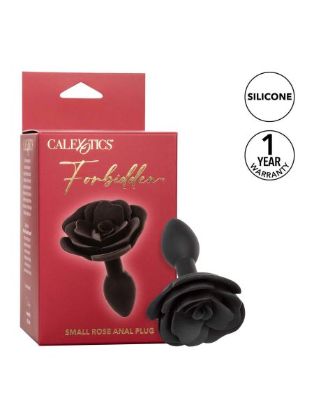 Small Rose Anal Plug Black - 18