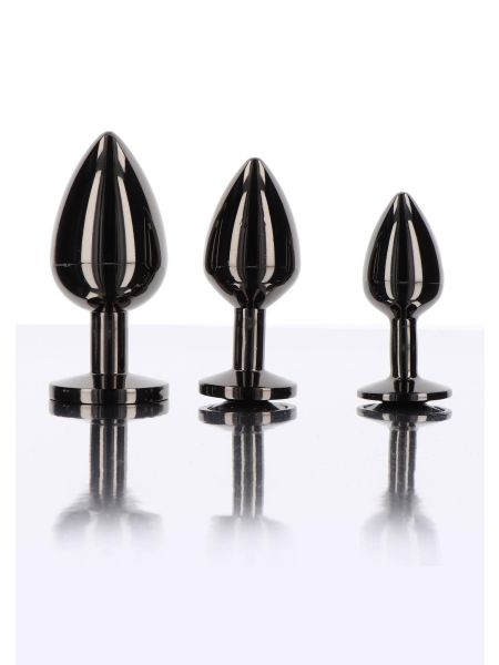 Butt Plug With Diamond Jewel L Black - 5