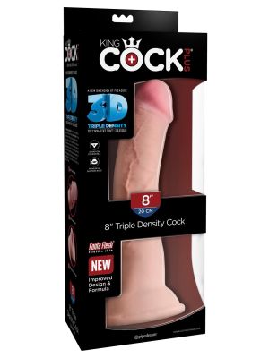 3D Triple Density Cock 8 inch Light skin tone - image 2
