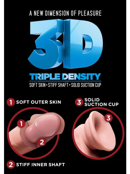3D Cock with Balls 7.5 inch Light skin tone - 7