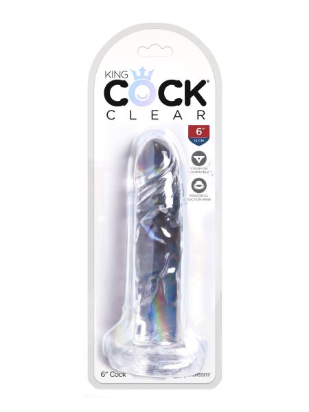 King Cock 6 Inch Cock Transparent - 2