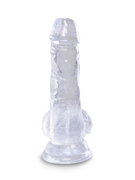 King Cock 5 Inch Cock w Balls Transparent - 3