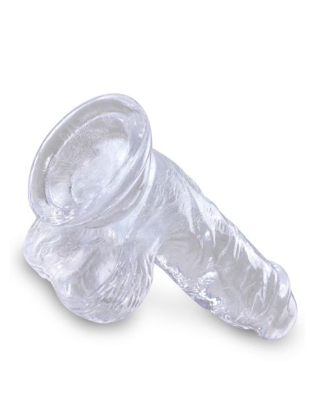 King Cock 5 Inch Cock w Balls Transparent - 5