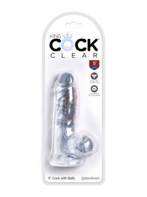 King Cock 5 Inch Cock w Balls Transparent - image 2