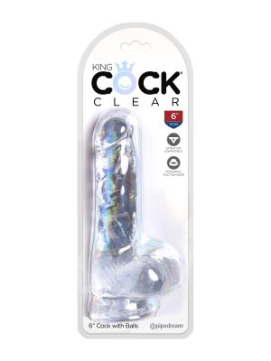 King Cock 6 Inch Cock w Balls Transparent - image 2