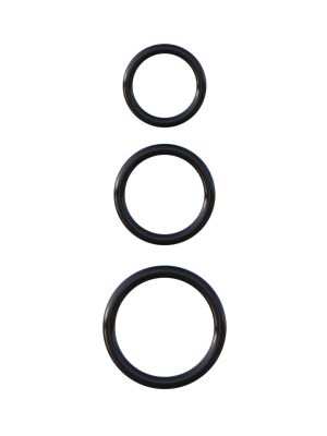 Silicone 3-Ring Stamina Set Black