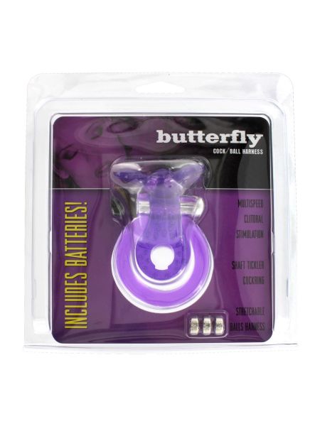 Cock & Ball Ring Butterfly Purple - 2