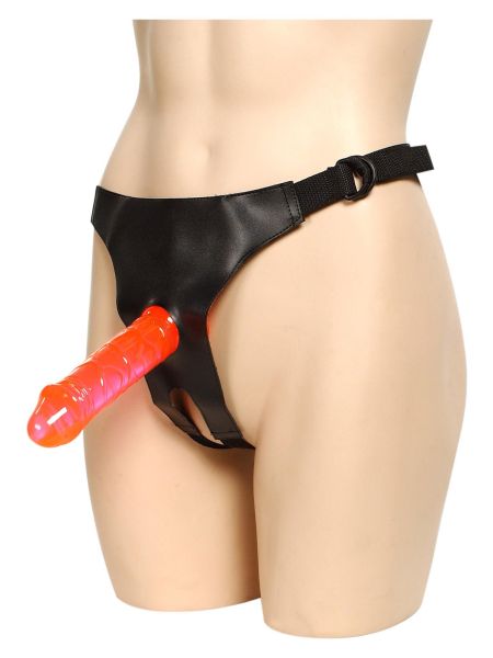Crotchless Harness + 2 dongs Red - 3