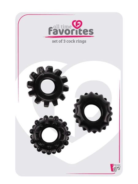 ALL TIME FAVORITES SET OF 3 COCKRINGS BLACK