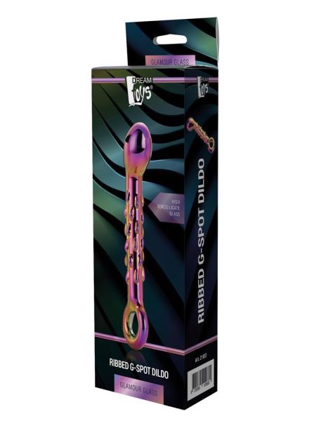 GLAMOUR GLASS RIBBED G-SPOT DILDO