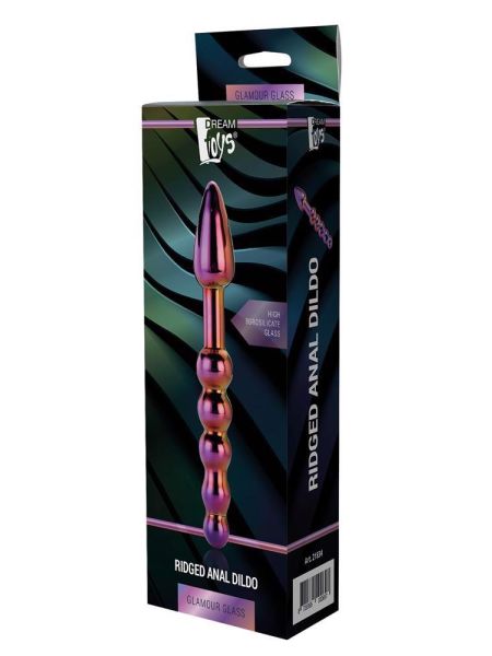 GLAMOUR GLASS RIDGED ANAL DILDO
