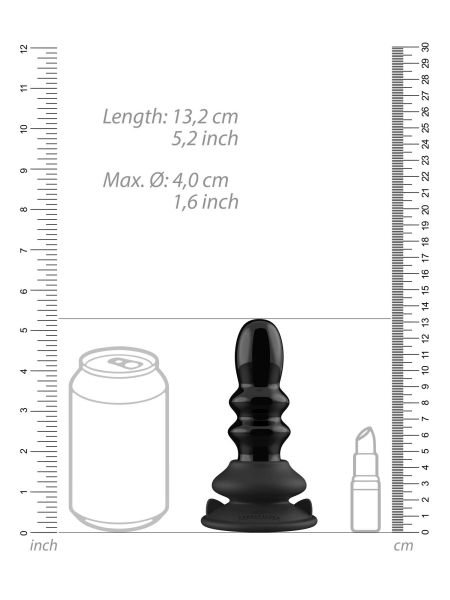 Ribbly - With Suction Cup and Remote - 10 Speed - Black - 7