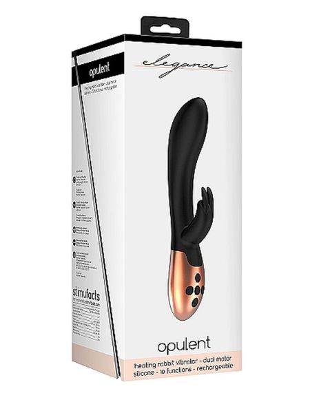 Heating Rabbit Vibrator - Opulent - Black - 2