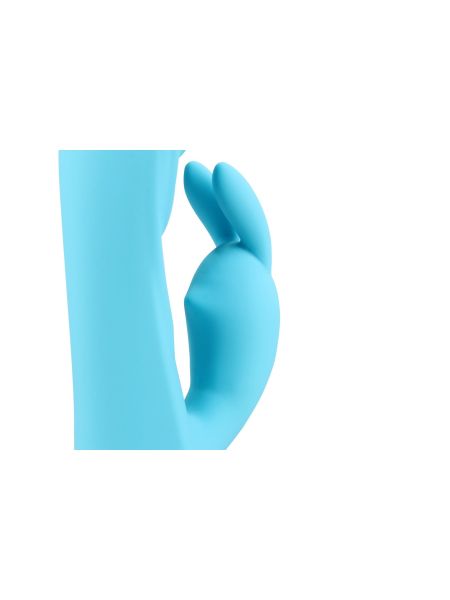 Ribbed Ultra Soft Silicone Rabbit Vibrator - Glacial Blue - 7