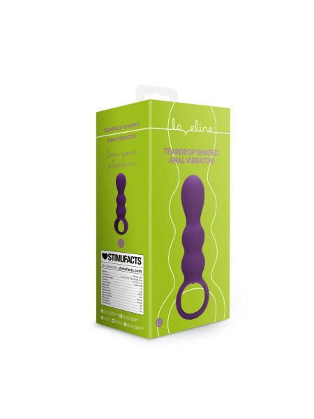 Teardrop Shaped Anal Vibrator - Clear Purple - 8