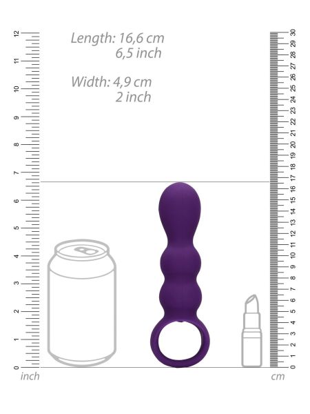 Teardrop Shaped Anal Vibrator - Clear Purple - 10