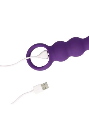 Teardrop Shaped Anal Vibrator - Clear Purple - image 2