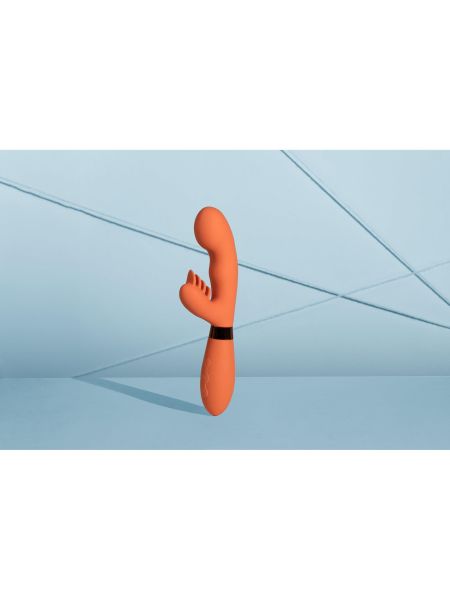 Silicone Rabbit Vibrator with Ribbed Clitoral Stimulator - 13