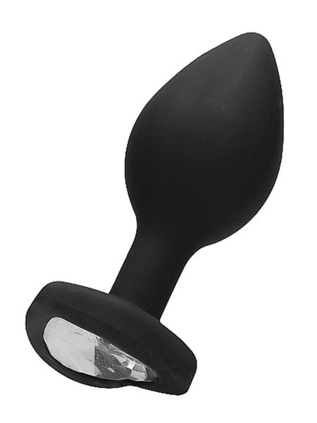 Diamond Heart Butt Plug - Regular - Black
