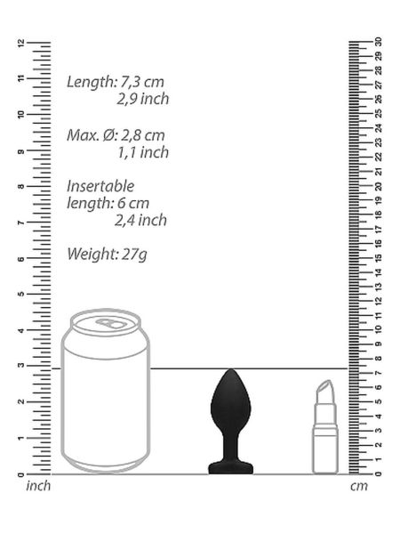 Diamond Heart Butt Plug - Regular - Black - 3