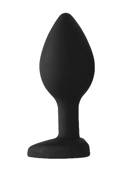 Diamond Heart Butt Plug - Regular - Black - 5