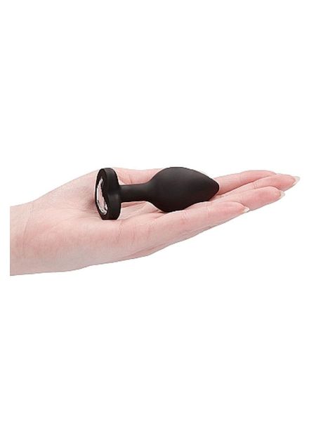 Diamond Heart Butt Plug - Regular - Black - 8