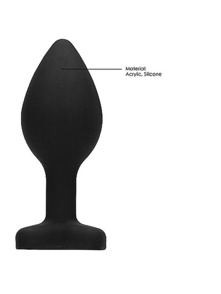 Diamond Heart Butt Plug - Regular - Black - 11
