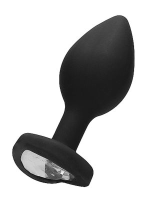 Diamond Heart Butt Plug - Regular - Black