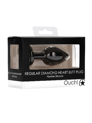 Diamond Heart Butt Plug - Regular - Black - image 2