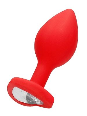 Diamond Heart Butt Plug - Regular - Red