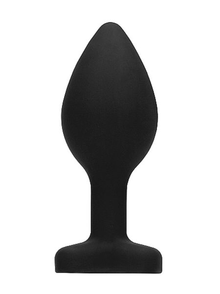 Diamond Heart Butt Plug - Large - Black - 4