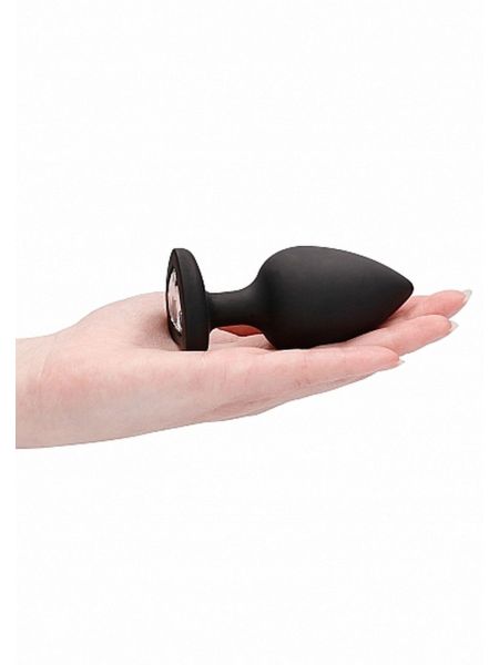Diamond Heart Butt Plug - Extra Large - Black - 8
