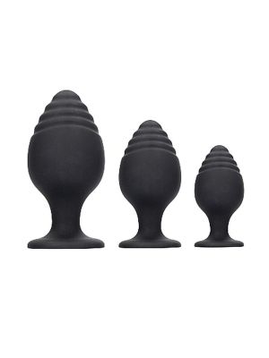 Rippled Butt Plug Set - Black