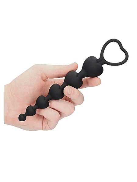 Anal Heart Beads - Black - 5