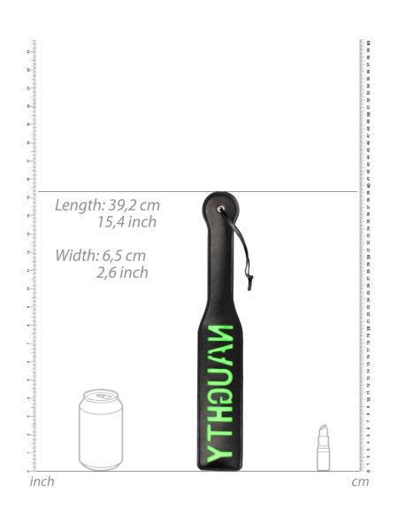 'Naughty'' Paddle - Glow in the Dark - Black/Neon Green - 5