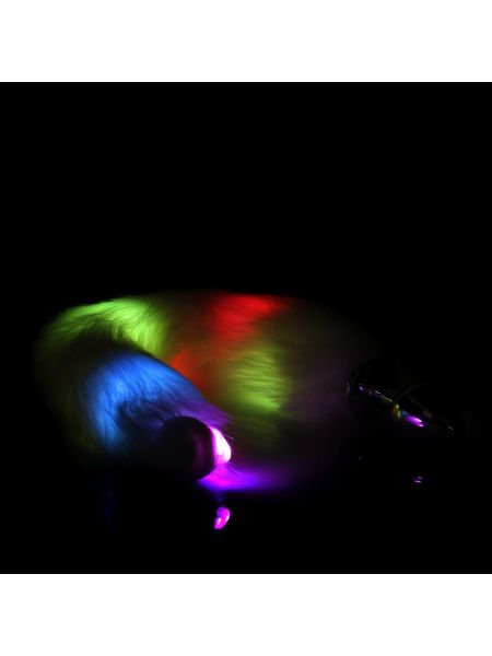 Light-up Fox Tail with Metal Butt Plug - 12