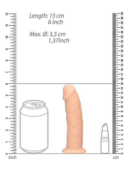 Silicone Dildo Without Balls - 15,3 cm - Flesh - 8