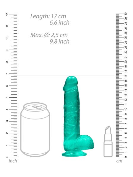 6"""" / 15 cm Realistic Dildo With Balls - Turquoise - 4