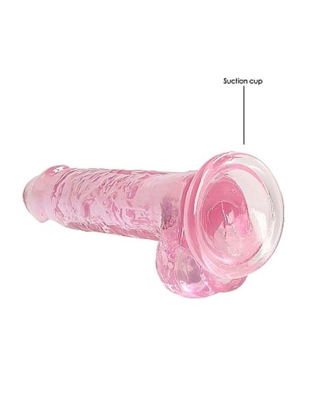 7"" / 18 cm Realistic Dildo With Balls - Pink - 5