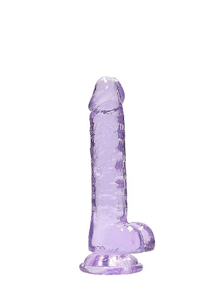 7"" / 18 cm Realistic Dildo With Balls - Purple