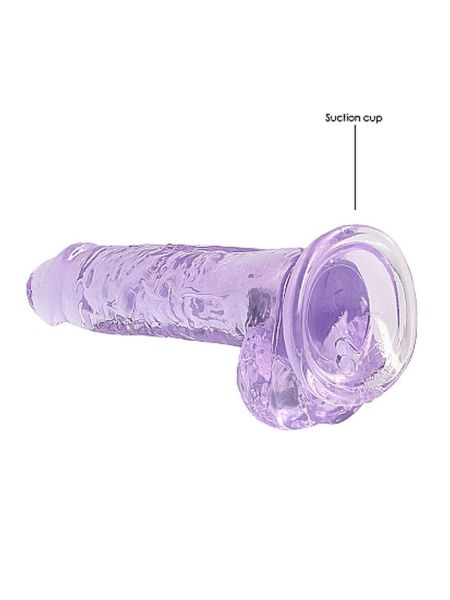 7"" / 18 cm Realistic Dildo With Balls - Purple - 5