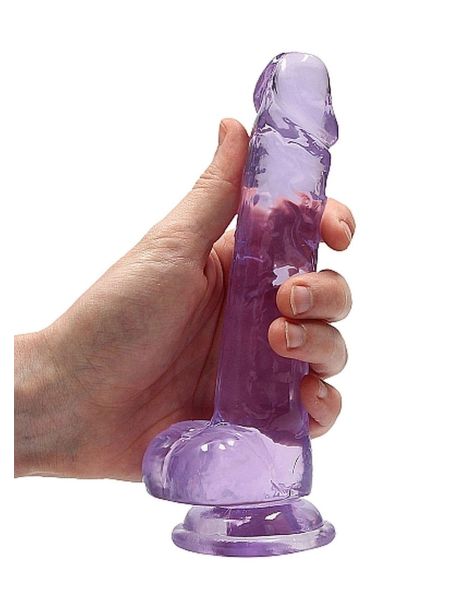 7"" / 18 cm Realistic Dildo With Balls - Purple - 7
