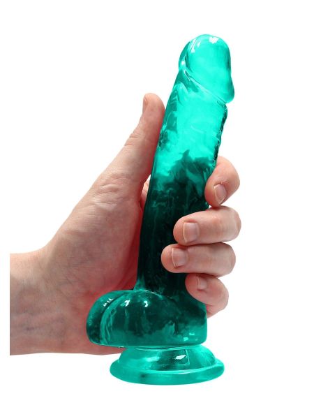7"""" / 19 cm Realistic Dildo With Balls - Turquoise - 3