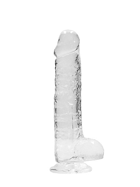 8"" / 20 cm Realistic Dildo With Balls - Transparent - 4