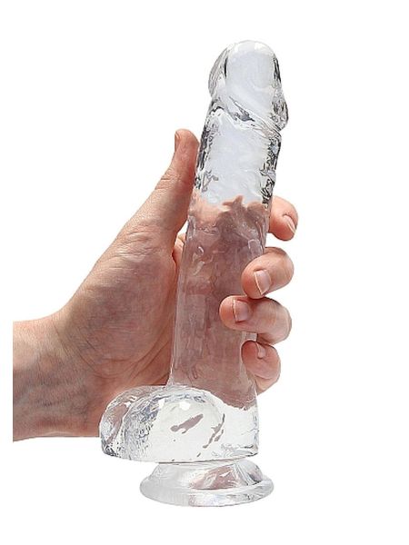 8"" / 20 cm Realistic Dildo With Balls - Transparent - 7