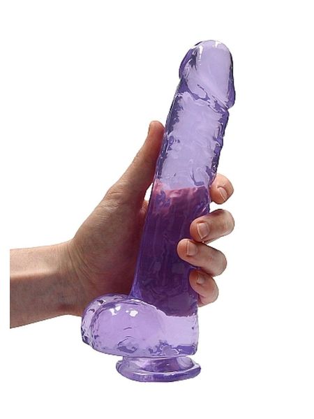 9"" / 23 cm Realistic Dildo With Balls - Purple - 7