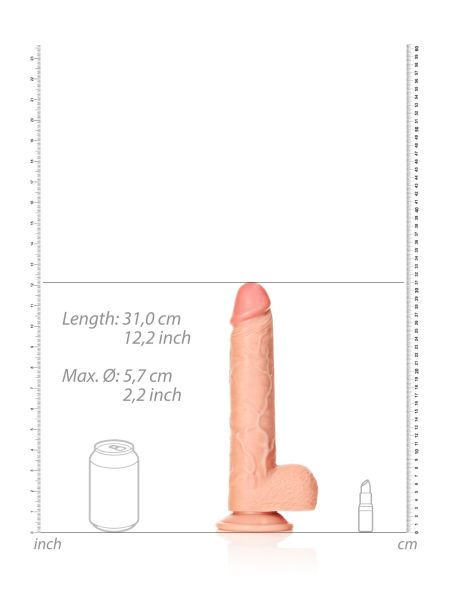 Straight Realistic Dildo  Balls  Suction Cup - 11""""/ 28 cm - 7