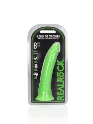 Slim Realistic Dildo with Suction Cup - Glow in the Dark - 8'' / 20 cm - image 2